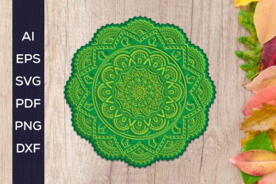 طرح لیزری تابلو سه بعدی مدل ماندالا 10