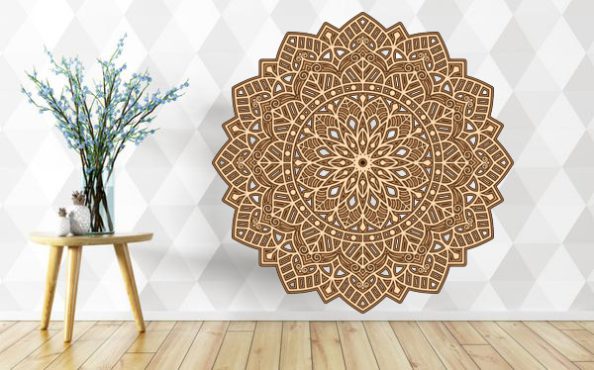 طرح لیزری تابلو سه بعدی مدل ماندالا 4