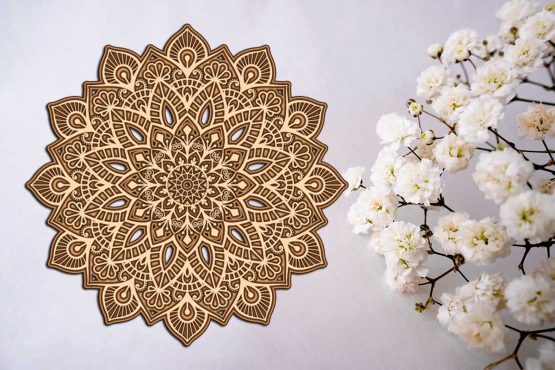 طرح لیزری تابلو سه بعدی مدل ماندالا 5