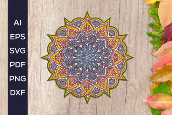 طرح لیزری تابلو سه بعدی مدل ماندالا 8