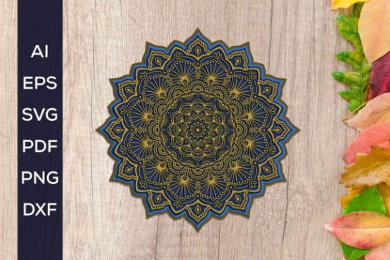 طرح لیزری تابلو سه بعدی مدل ماندالا 9